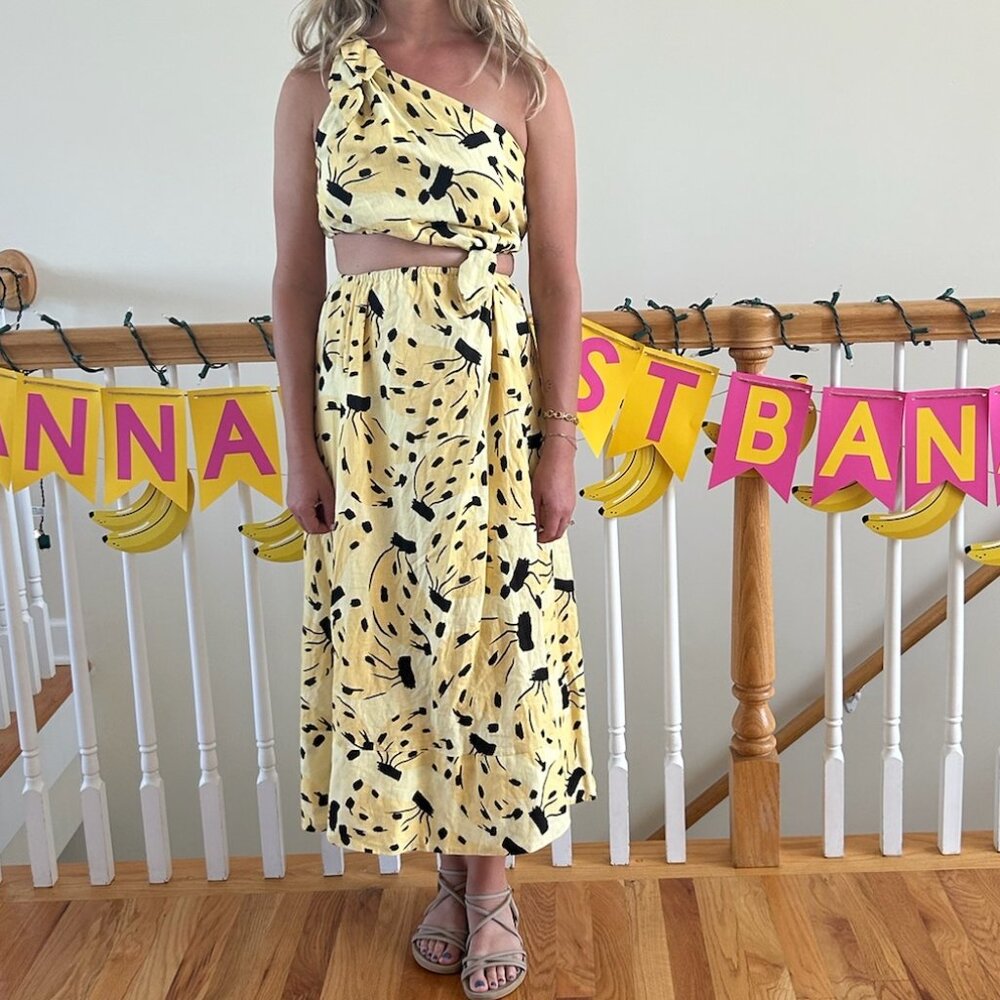 Farm Rio Yellow Bossa Banana Maxi Dress – Size S